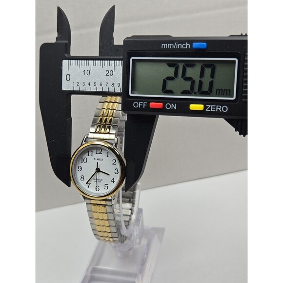 Womens Timex Easy Reader Two Tone 25mm Watch Indiglo Dainty Classic New Battery